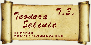 Teodora Selenić vizit kartica